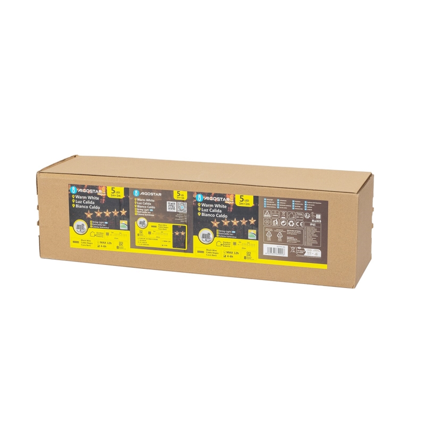 Aigostar - LED Solarna lampa bożonarodzeniowa LED/0,054W/1,2V 1m IP65 800 mAh ciepła biel