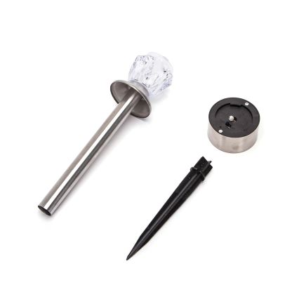 Aigostar - Lampa solarna LED/1,2 lm/1,2 V 35,5 cm matowy chrom 2700 K IP44 100 mAh