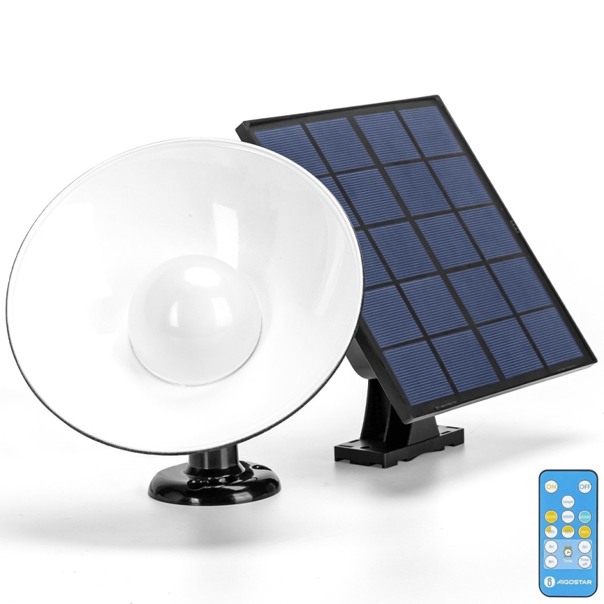 Aigostar - LED Solarna lampa ścienna LED/3,2V 3000K/4000K/6500K 5000 mAh IP65 + pilot zdalnego sterowania