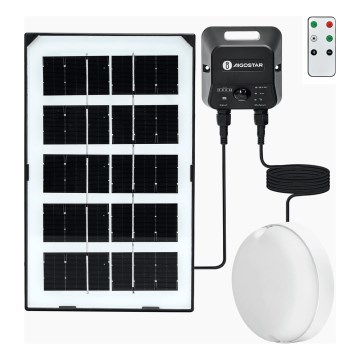 Aigostar - LED solarna lampa sufitowa z czujnikiem LED/35W/3,7V 3000 mAh IP65 + pilot zdalnego sterowania