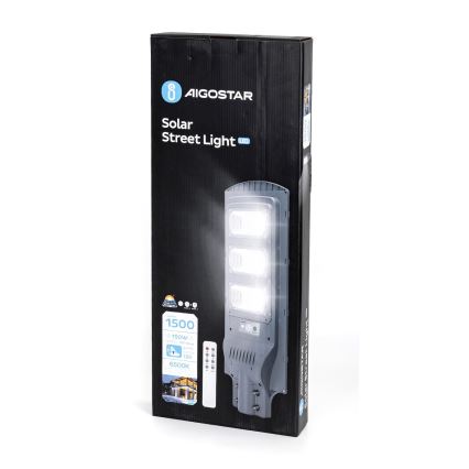 Aigostar - LED Solarna lampa uliczna z czujnikiem pohybu i soumraku LED/150W/3,2V 15000mAh IP65 6500K + zdalne sterowanie