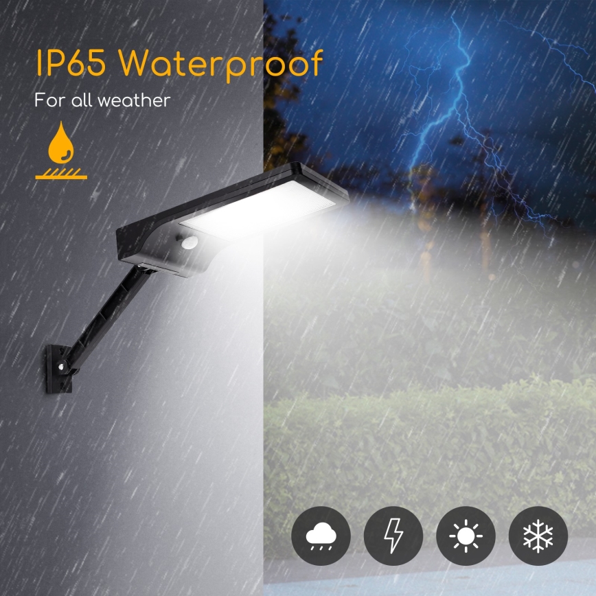 Aigostar - LED Solarna lampa uliczna z czujnikiem LED/2,3W/5,5V 1800 mAh IP65