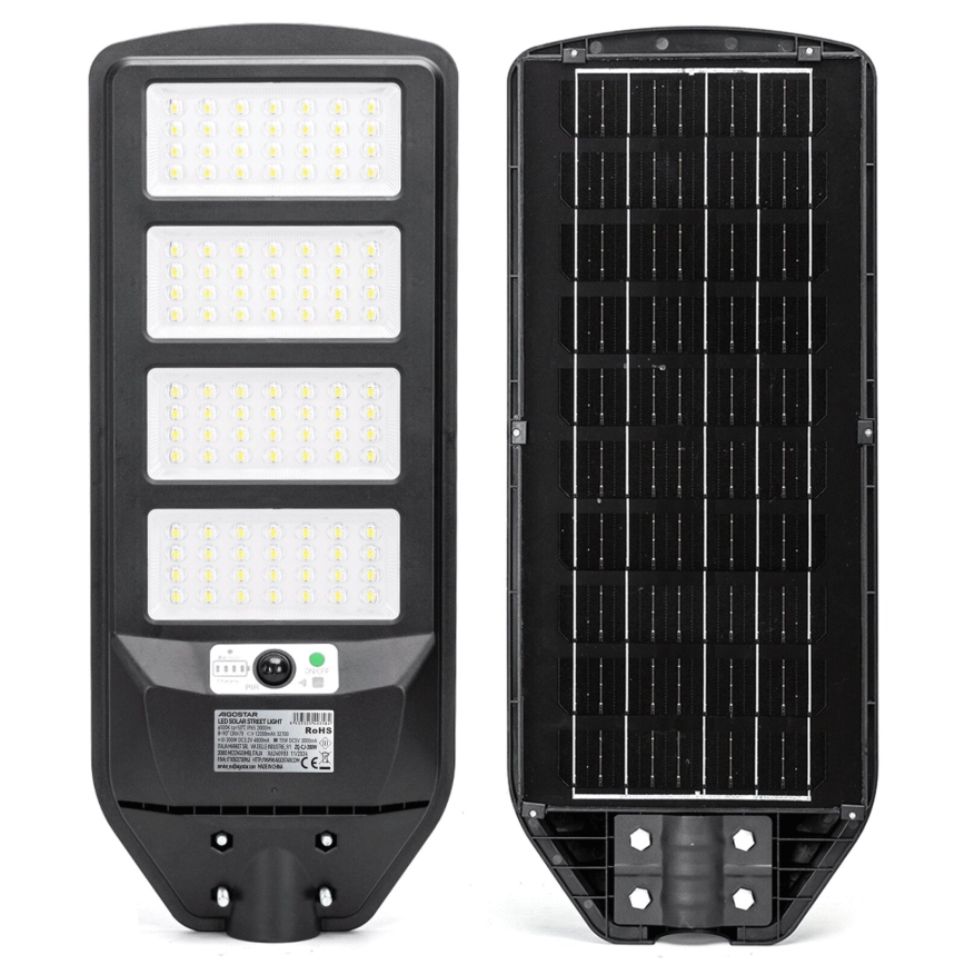 Aigostar - LED Solarna lampa uliczna z czujnikiem LED/200W/3,2V 12000mAh IP65 6500K + zdalne sterowanie