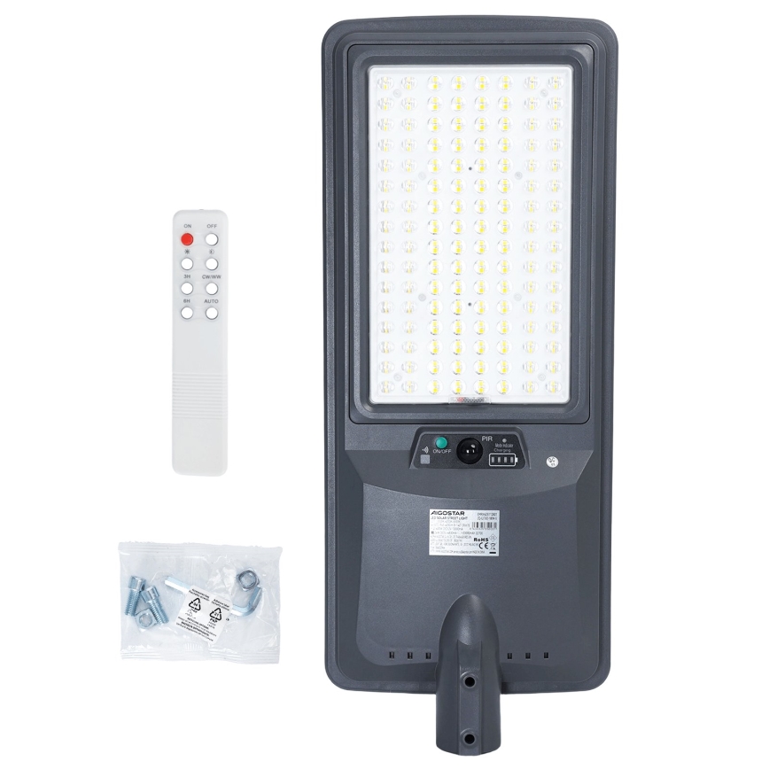 Aigostar - LED solarna lampa uliczna z czujnikiem LED/300W/3,2V 3600mAh + pilot zdalnego sterowania