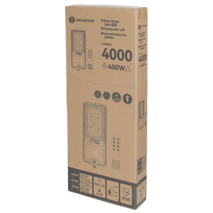 Aigostar - LED solarna lampa uliczna z czujnikiem LED/300W/3,2V 3600mAh + pilot zdalnego sterowania