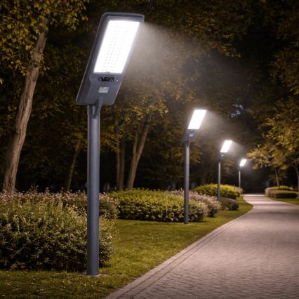 Aigostar - LED solarna lampa uliczna z czujnikiem LED/400W/3,2V 4800mAh + pilot zdalnego sterowania