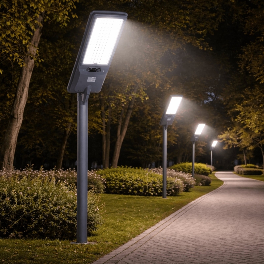 Aigostar - LED solarna lampa uliczna z czujnikiem LED/400W/3,2V 4800mAh + pilot zdalnego sterowania