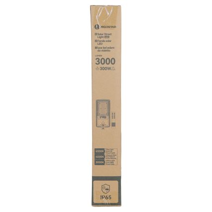 Aigostar - LED solarna lampa uliczna z czujnikiem LED/400W/3,2V 4800mAh + pilot zdalnego sterowania