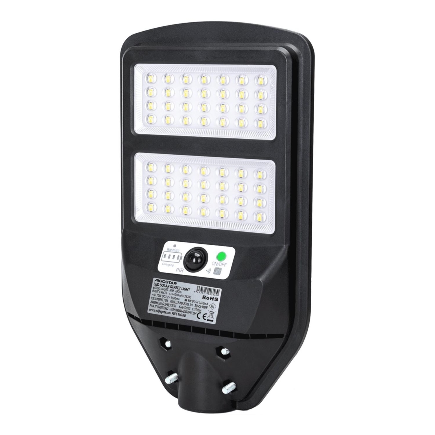 Aigostar - LED Solarna lampa uliczna z czujnikiem LED/70W/3,2V 4000mAh IP65 6500K + zdalne sterowanie