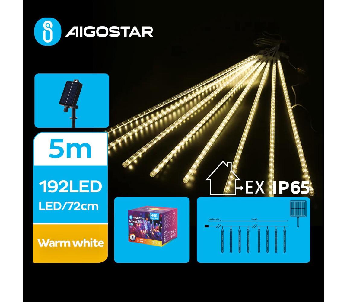 - LED Solarny łańcuch bożonarodzeniowy 192xLED/8m IP65 ciepła biel