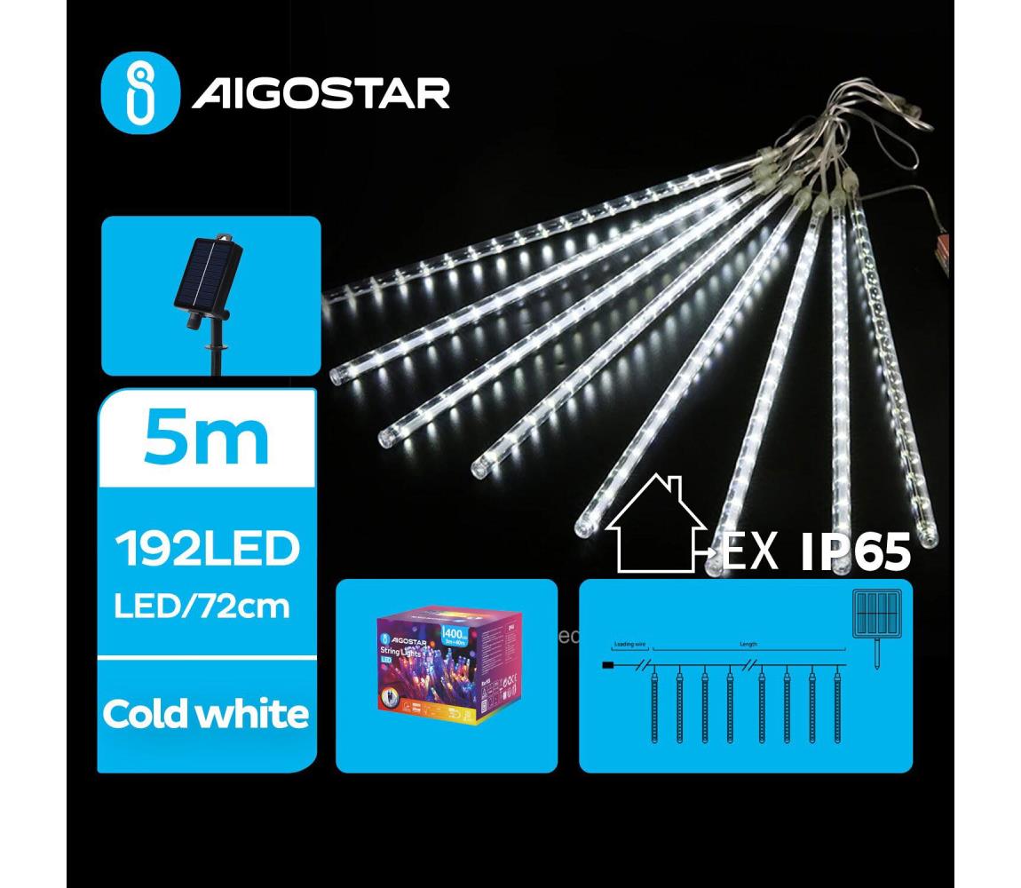 - LED Solarny łańcuch bożonarodzeniowy 192xLED/8m IP65 zimna biel