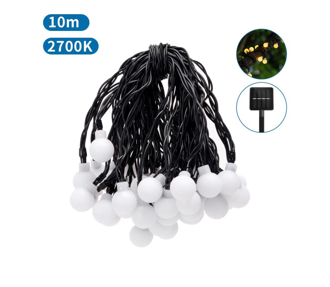 - LED Solarny łańcuch ozdobny 50xLED/8 funkcje 12m IP65 ciepła biel