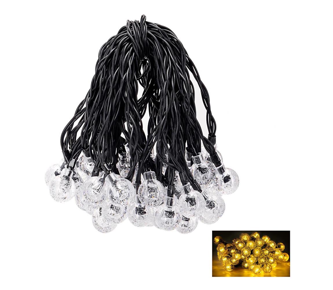- LED Solarny łańcuch ozdobny 50xLED/8 funkcji 12m IP65 ciepła biel