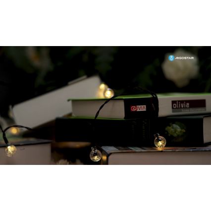 Aigostar - LED Solarny dekoracyjny łańcuch 50xLED/8 funkcji 12m IP65 800 mAh ciepła biel