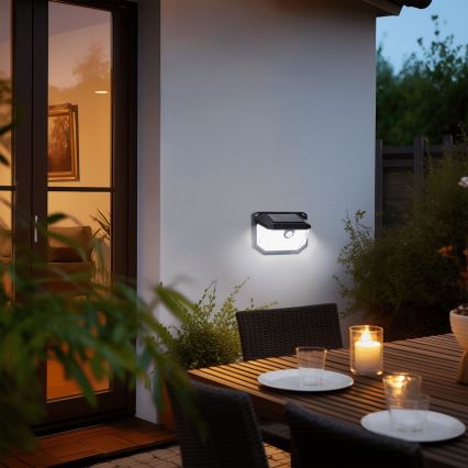 Aigostar - LED solarny kinkiet z czujnikiem LED/0,8W/5,5V 1200 mAh 6500K IP65