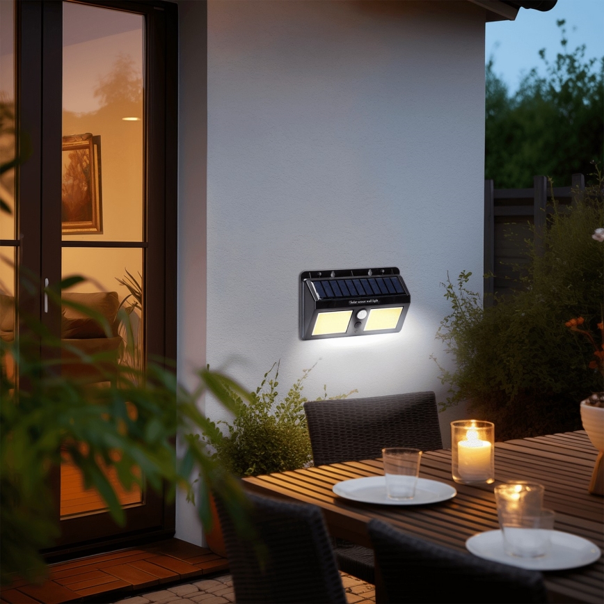 Aigostar - LED solarny kinkiet z czujnikiem LED/20W/5,5V 2400 mAh 6500K IP65