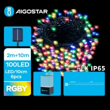 Aigostar - LED Solarny łańcuch bożonarodzeniowy 100xLED/8 funkcji 12m IP65 wielobarwny