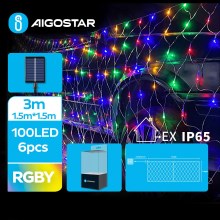 Aigostar - LED Solarny łańcuch bożonarodzeniowy 100xLED/8 funkcji 4,5x1,5m IP65 wielobarwny