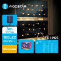Aigostar - LED Solarny łańcuch bożonarodzeniowy 100xLED/8 funkcji 4x1m IP65 ciepła biel