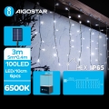 Aigostar - LED Solarny łańcuch bożonarodzeniowy 100xLED/8 funkcji 8x0,4m IP65 zimny biały