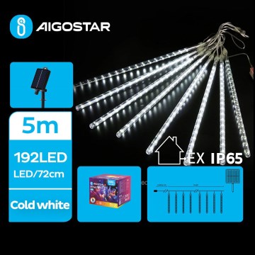 Aigostar - LED Solarny łańcuch bożonarodzeniowy 192xLED/8m IP65 zimna biel