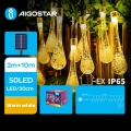 Aigostar - LED solarny łańcuch dekoracyjny 50xLED/8 funkcji 12m IP65 ciepła biel 800 mAh
