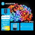 Aigostar - LED solarny łańcuch dekoracyjny 50xLED/8 funkcji 12m IP65 multikolor 800 mAh