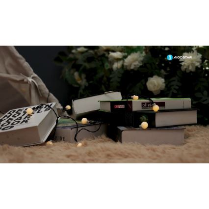 Aigostar - LED Solarny łańcuch ozdobny 50xLED/8 funkcji 12m IP65 800 mAh ciepła biel