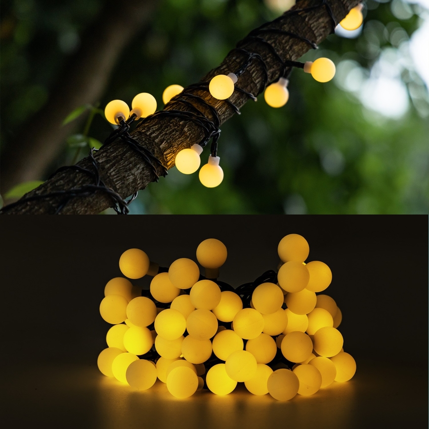 Aigostar - LED Solarny łańcuch ozdobny 50xLED/8 funkcji 12m IP65 800 mAh ciepła biel