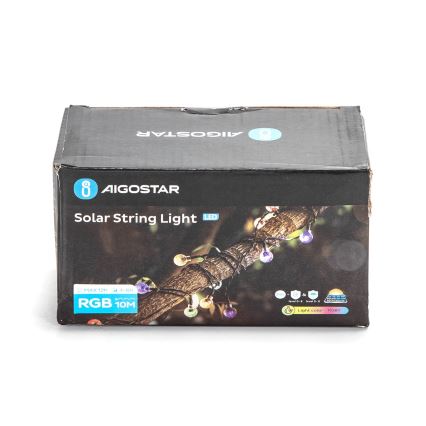 Aigostar - LED Solarny łańcuch ozdobny 50xLED/8 funkcji 12m IP65 wielobarwny