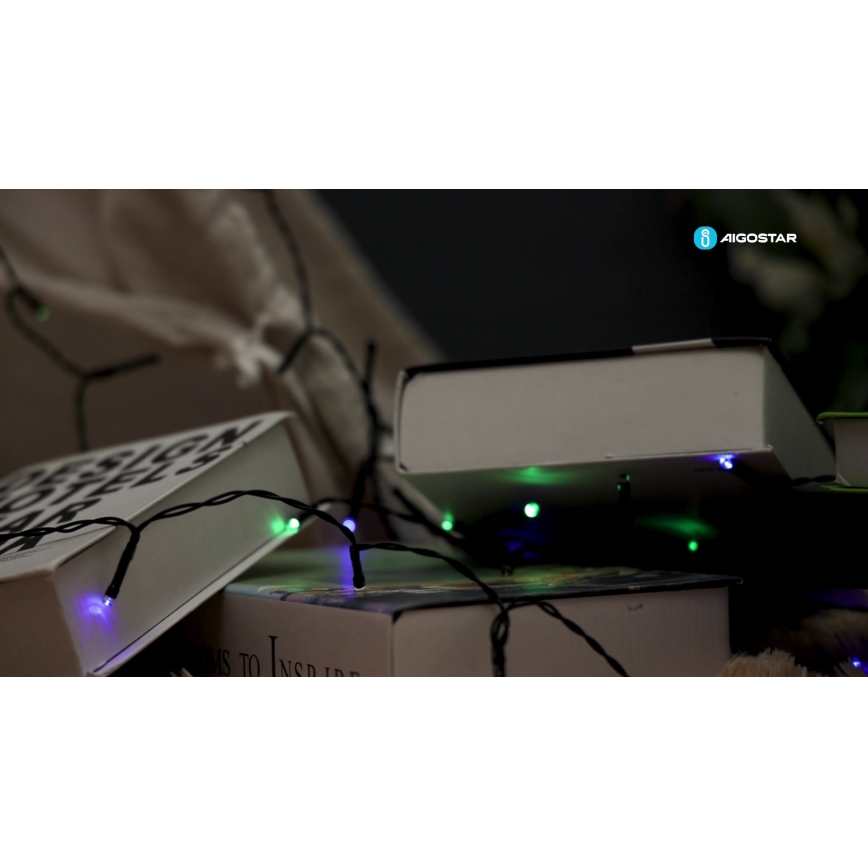 Aigostar - LED solarny łańcuch świąteczny 100xLED/8 funkcji 12m IP65 wielokolorowy