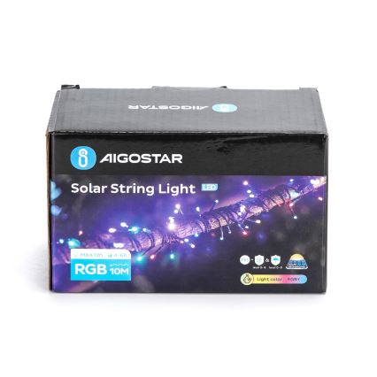 Aigostar - LED solarny łańcuch świąteczny 100xLED/8 funkcji 12m IP65 wielokolorowy