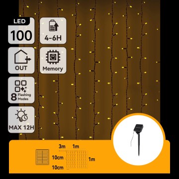 Aigostar - LED solarny łańcuch świąteczny 100xLED/8 funkcji 4x1m IP65 ciepła biała 800 mAh
