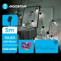 Aigostar - LED Solarny łańcuch świąteczny 10xLED/8 funkcji 6,5m 500 mAh IP65 zimna biel
