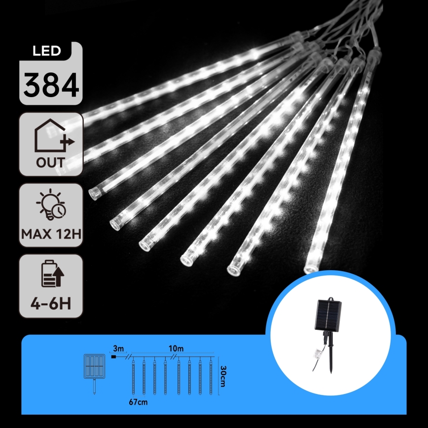 Aigostar - LED solarny łańcuch świąteczny 384xLED/13m IP65 1200 mAh zimna biała