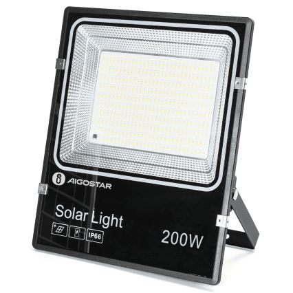 Aigostar - LED solarny reflektor LED/200W/3,2V 3600mAh 3000K/4000K/6500K IP66 + pilot zdalnego sterowania