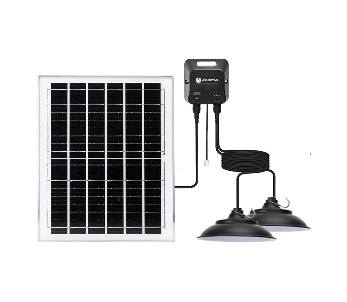 - LED solarny żyrandol 2xLED/70W/12V 12000 mAh 6500K śr. 23,5 cm
