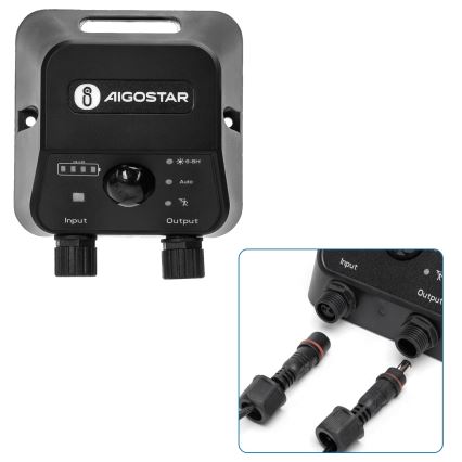 Aigostar - Solarna lampa LED z czujnikiem/70W/12V 6000 mAh 6500K IP65 śr. 12 cm + pilot zdalnego sterowania