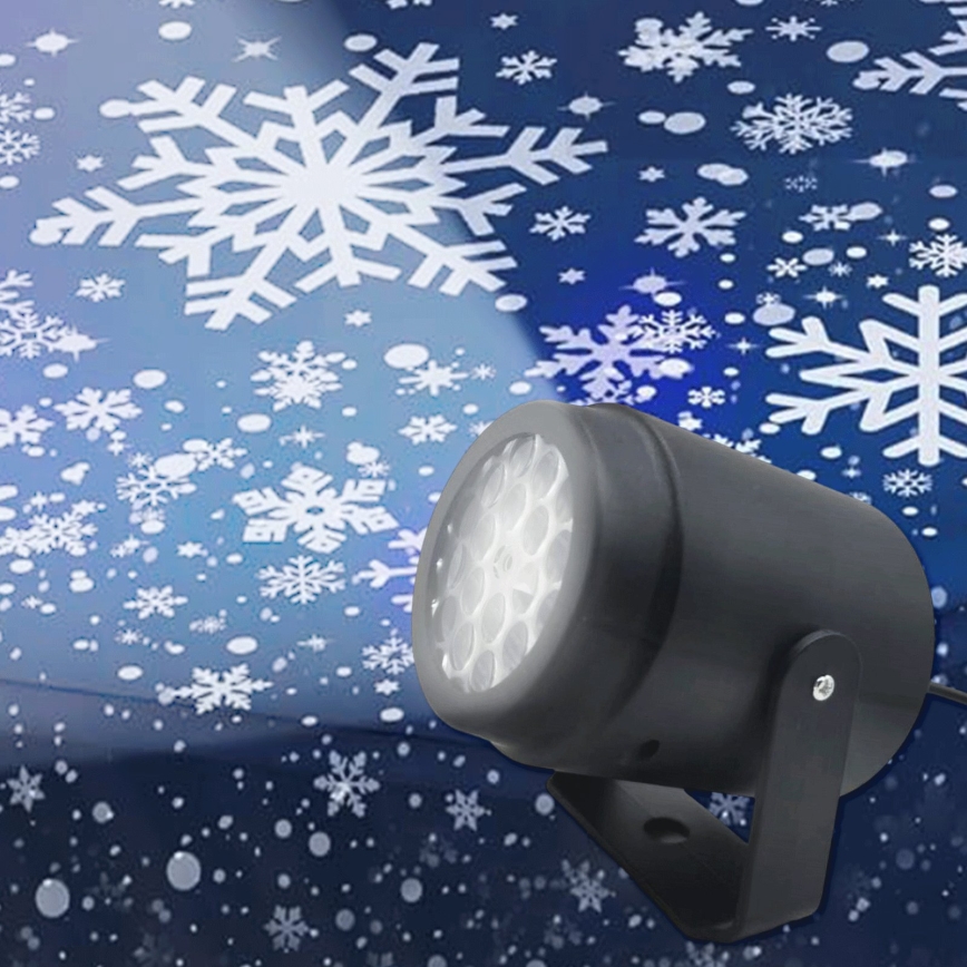 Aigostar - LED świąteczny projektor płatków śniegu LED/5W/230V zimna biel