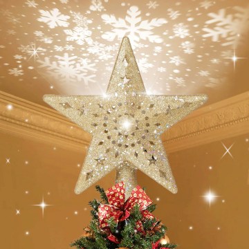 Aigostar - LED Świąteczny projektor śnieżynek LED/5W/230V zimna biała złota gwiazda