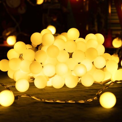 Aigostar - LED Zewnętrzny łańcuch dekoracyjny 50 diod LED/8 trybów 5 m IP44 ciepła biała