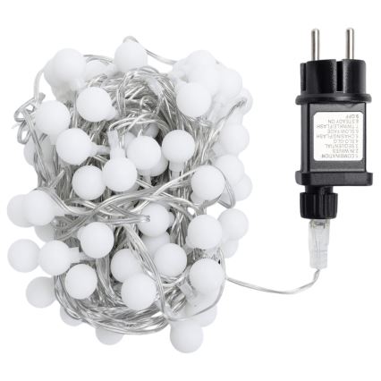 Aigostar - Zewnętrzny dekoracyjny łańcuch świetlny LED, 100 diod / 8 funkcji, 10 m, IP44, zimna biel