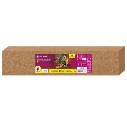Aigostar - LED Zewnętrzna choinka świąteczna 245 diod LED/8 trybów 2,1 m IP44 ciepła biel
