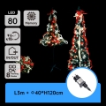 Aigostar - LED zewnętrzna choinka świąteczna, 80 diod LED, 1,2 m, IP44, czerwone / zimna biel