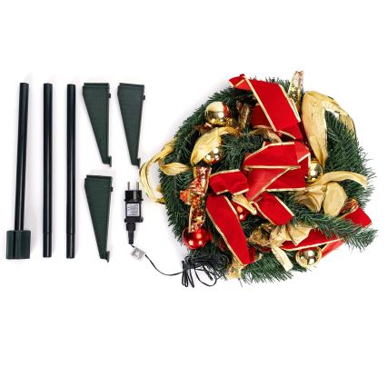 Aigostar - LED zewnętrzna choinka świąteczna, 80 diod LED, 1,2 m, IP44, czerwone / zimna biel