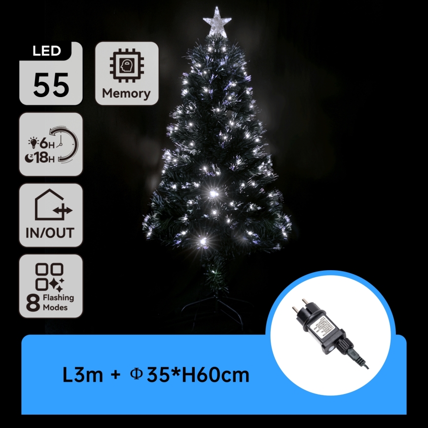 Aigostar - LED Zewnętrzna choinka świąteczna LED/3,6W/230V 60 cm IP44 zimna biała