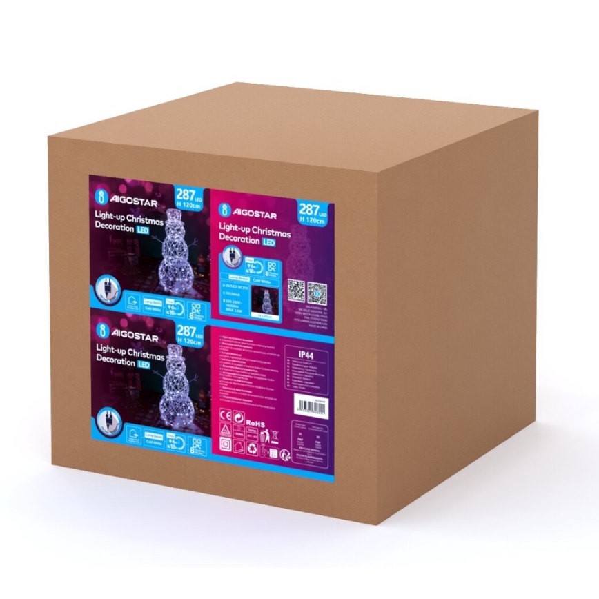 Aigostar - LED Zewnętrzna dekoracja bożonarodzeniowa 3,6W/31/230V 6500K 120cm IP44 bałwan