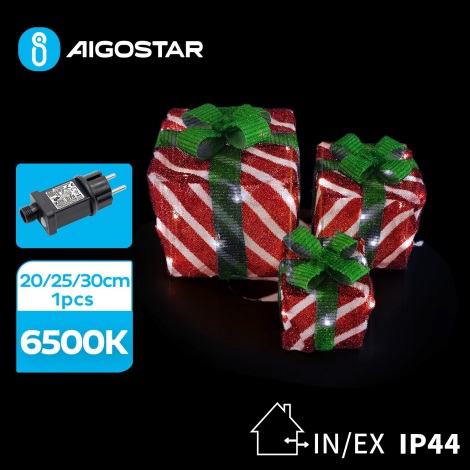 Aigostar- LED Zewnętrzna dekoracja bożonarodzeniowa 3,6W/31/230V 6500K 20/25/30cm IP44 prezenty