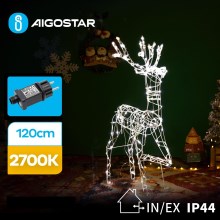 Aigostar - LED Zewnętrzna dekoracja bożonarodzeniowa LED/3,6W/31/230V 2700K 120 cm IP44 renifer