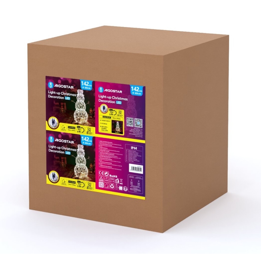 Aigostar-LED Zewnętrzna dekoracja bożonarodzeniowa LED/3,6W/31/230V 2700K 60cm IP44 bałwan